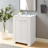 Maybelle 24" Bathroom Vanity White White EEI-5378-WHI-WHI