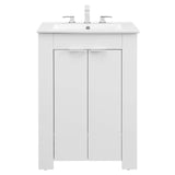 Maybelle 24" Bathroom Vanity White White EEI-5378-WHI-WHI