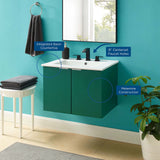 Maybelle 24" Wall-Mount Bathroom Vanity Green White EEI-5379-GRN-WHI