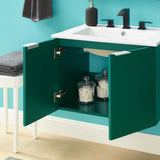 Maybelle 24" Wall-Mount Bathroom Vanity Green White EEI-5379-GRN-WHI