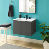 Maybelle 24" Wall-Mount Bathroom Vanity Gray White EEI-5379-GRY-WHI