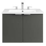 Maybelle 24" Wall-Mount Bathroom Vanity Gray White EEI-5379-GRY-WHI