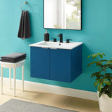 Maybelle 24" Wall-Mount Bathroom Vanity Navy White EEI-5379-NAV-WHI