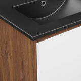 Transmit 48" Double Sink Bathroom Vanity Walnut Black EEI-5380-WAL-BLK