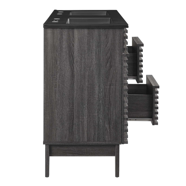 Modway Furniture Render 48" Double Sink Bathroom Vanity XRXT Charcoal Black EEI-5381-CHA-BLK