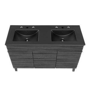 Modway Furniture Render 48" Double Sink Bathroom Vanity XRXT Charcoal Black EEI-5381-CHA-BLK