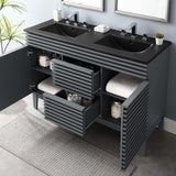 Modway Furniture Render 48" Double Sink Bathroom Vanity XRXT Gray Black EEI-5381-GRY-BLK