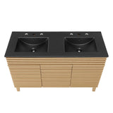 Modway Furniture Render 48" Double Sink Bathroom Vanity XRXT Oak Black EEI-5381-OAK-BLK