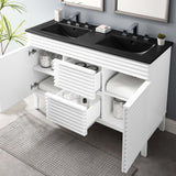 Modway Furniture Render 48" Double Sink Bathroom Vanity XRXT White Black EEI-5381-WHI-BLK