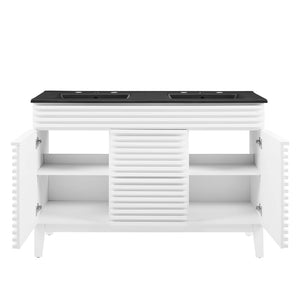 Modway Furniture Render 48" Double Sink Bathroom Vanity XRXT White Black EEI-5381-WHI-BLK