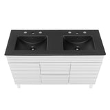 Modway Furniture Render 48" Double Sink Bathroom Vanity XRXT White Black EEI-5381-WHI-BLK