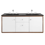 Transmit 48" Wall-Mount Bathroom Vanity Walnut Black EEI-5382-WAL-BLK