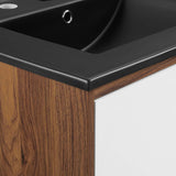 Transmit 48" Wall-Mount Bathroom Vanity Walnut Black EEI-5382-WAL-BLK