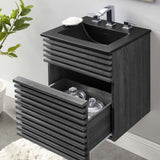 Modway Furniture Render 18" Wall-Mount Bathroom Vanity XRXT Charcoal Black EEI-5390-CHA-BLK