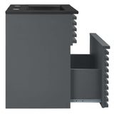 Modway Furniture Render 18" Wall-Mount Bathroom Vanity XRXT Gray Black EEI-5390-GRY-BLK