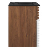 Modway Furniture Render 18" Wall-Mount Bathroom Vanity XRXT White Walnut Black EEI-5390-WHI-WAL-BLK