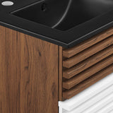 Modway Furniture Render 18" Wall-Mount Bathroom Vanity XRXT White Walnut Black EEI-5390-WHI-WAL-BLK