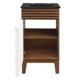 Modway Furniture Render 18" Bathroom Vanity XRXT White Walnut Black EEI-5391-WHI-WAL-BLK