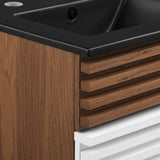 Modway Furniture Render 18" Bathroom Vanity XRXT White Walnut Black EEI-5391-WHI-WAL-BLK