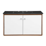 Transmit 36" Wall-Mount Bathroom Vanity Walnut Black EEI-5393-WAL-BLK