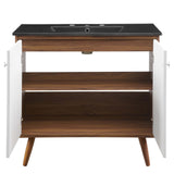 Transmit 36" Bathroom Vanity Walnut Black EEI-5394-WAL-BLK