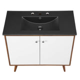 Transmit 36" Bathroom Vanity Walnut Black EEI-5394-WAL-BLK