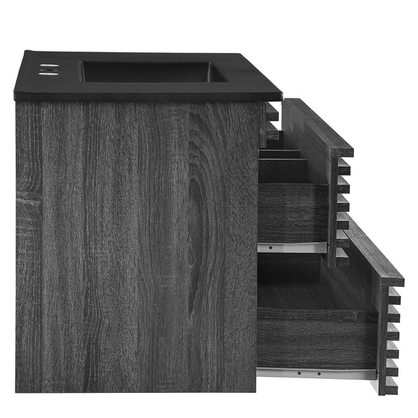 Modway Furniture Render 36" Wall-Mount Bathroom Vanity XRXT Charcoal Black EEI-5395-CHA-BLK