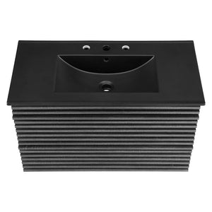 Modway Furniture Render 36" Wall-Mount Bathroom Vanity XRXT Charcoal Black EEI-5395-CHA-BLK