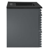 Modway Furniture Render 36" Wall-Mount Bathroom Vanity XRXT Gray Black EEI-5395-GRY-BLK