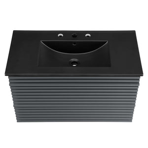 Modway Furniture Render 36" Wall-Mount Bathroom Vanity XRXT Gray Black EEI-5395-GRY-BLK