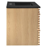 Modway Furniture Render 36" Wall-Mount Bathroom Vanity XRXT Oak Black EEI-5395-OAK-BLK