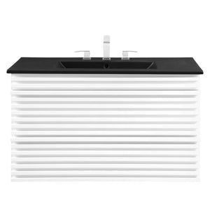 Modway Furniture Render 36" Wall-Mount Bathroom Vanity XRXT White Black EEI-5395-WHI-BLK