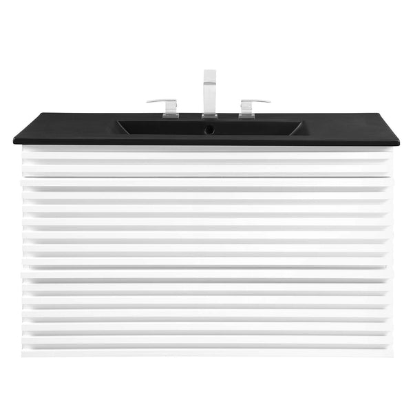 Modway Furniture Render 36" Wall-Mount Bathroom Vanity XRXT White Black EEI-5395-WHI-BLK