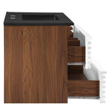 Modway Furniture Render 36" Wall-Mount Bathroom Vanity XRXT White Walnut Black EEI-5395-WHI-WAL-BLK