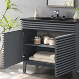 Modway Furniture Render 36" Bathroom Vanity XRXT Gray Black EEI-5396-GRY-BLK