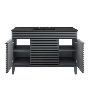 Modway Furniture Render 48" Single Sink Bathroom Vanity XRXT Gray Black EEI-5398-GRY-BLK