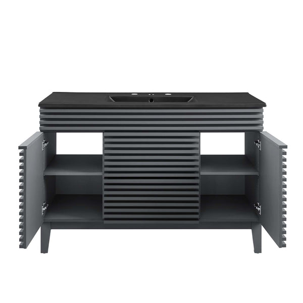 Modway Furniture Render 48" Single Sink Bathroom Vanity XRXT Gray Black EEI-5398-GRY-BLK