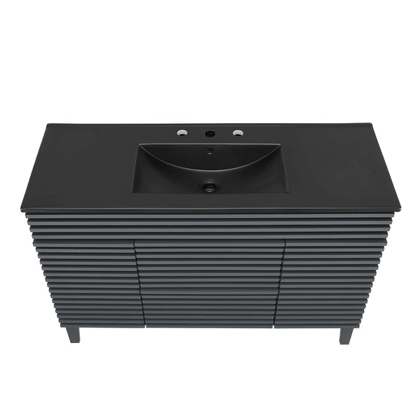 Modway Furniture Render 48" Single Sink Bathroom Vanity XRXT Gray Black EEI-5398-GRY-BLK