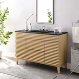 Modway Furniture Render 48" Single Sink Bathroom Vanity XRXT Oak Black EEI-5398-OAK-BLK
