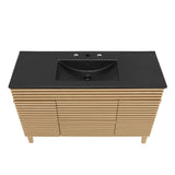 Modway Furniture Render 48" Single Sink Bathroom Vanity XRXT Oak Black EEI-5398-OAK-BLK