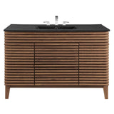 Render 48" Single Sink Bathroom Vanity Walnut Black EEI-5398-WAL-BLK