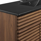 Render 48" Single Sink Bathroom Vanity Walnut Black EEI-5398-WAL-BLK