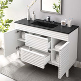 Modway Furniture Render 48" Single Sink Bathroom Vanity XRXT White Black EEI-5398-WHI-BLK