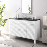 Modway Furniture Render 48" Single Sink Bathroom Vanity XRXT White Black EEI-5398-WHI-BLK