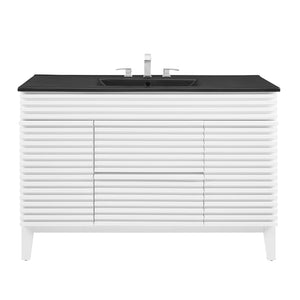 Modway Furniture Render 48" Single Sink Bathroom Vanity XRXT White Black EEI-5398-WHI-BLK