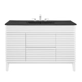 Modway Furniture Render 48" Single Sink Bathroom Vanity XRXT White Black EEI-5398-WHI-BLK