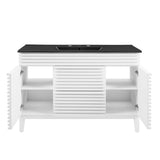Modway Furniture Render 48" Single Sink Bathroom Vanity XRXT White Black EEI-5398-WHI-BLK