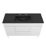 Modway Furniture Render 48" Single Sink Bathroom Vanity XRXT White Black EEI-5398-WHI-BLK