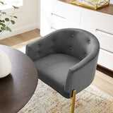 Savour Tufted Performance Velvet Accent Chairs - Set of 2 Gray EEI-5415-GRY