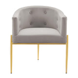 Savour Tufted Performance Velvet Accent Chairs - Set of 2 Light Gray EEI-5415-LGR